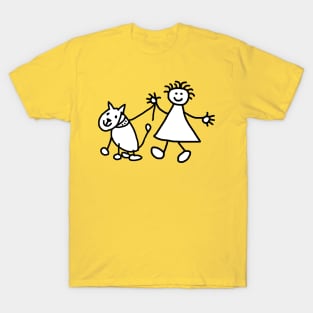 Girl Walking the Dog T-Shirt